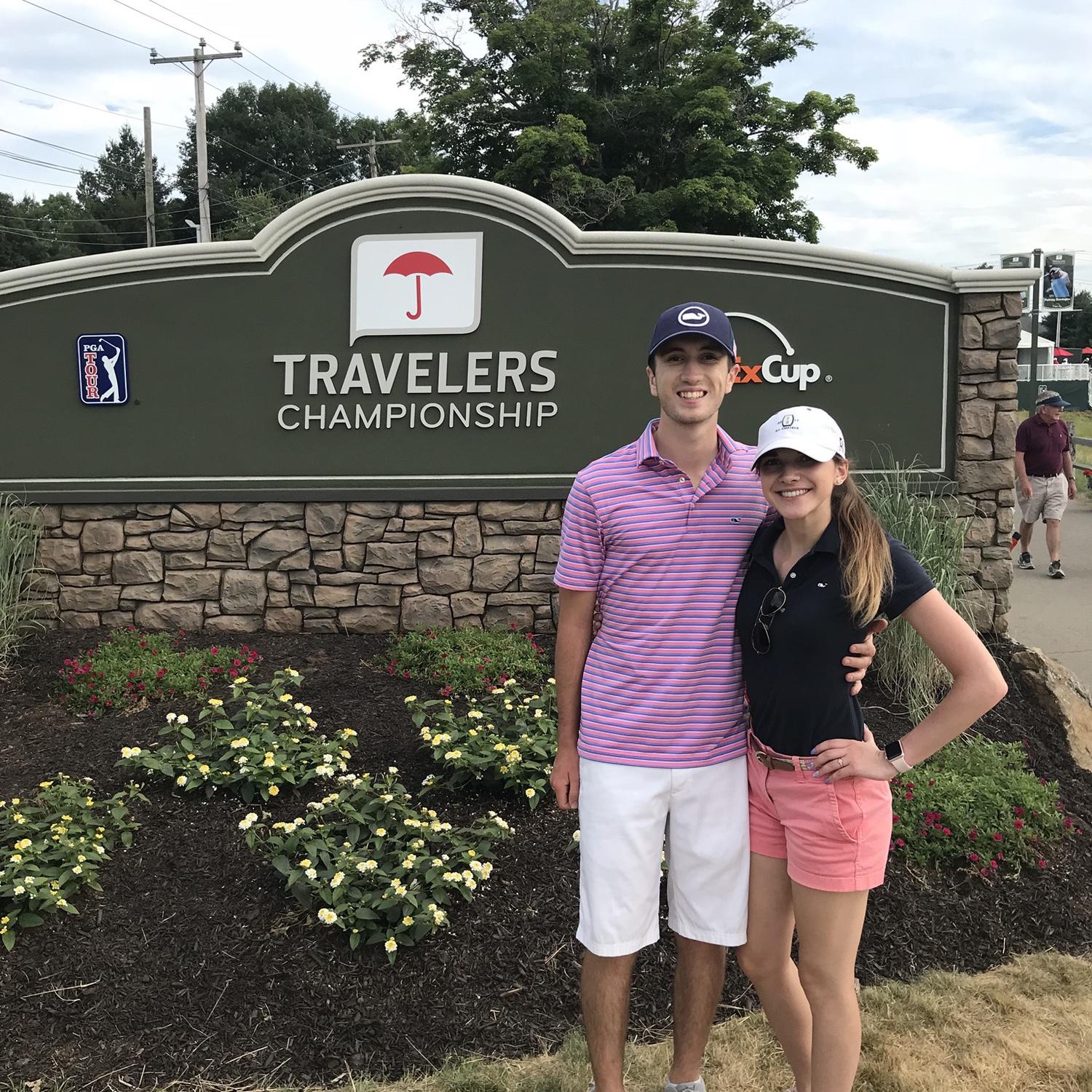 One of the visits to the Traveler’s Championship. Many years before they knew they would get married here. June 2018.