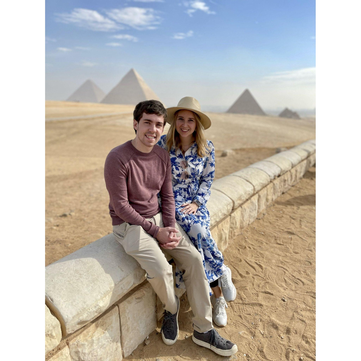 Soaking in a view of the Great Pyramids