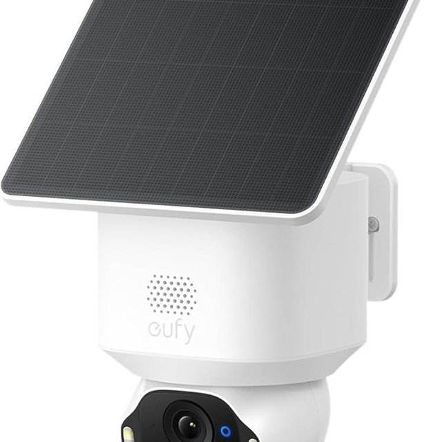 eufy SoloCam E42, 4K Security Camera Wireless Outdoor, Solar Powered, AI Motion Tracking, Strobe Light, Pan & Tilt, Facial Recognition, Up to 16 TB, Smart Home Compatible