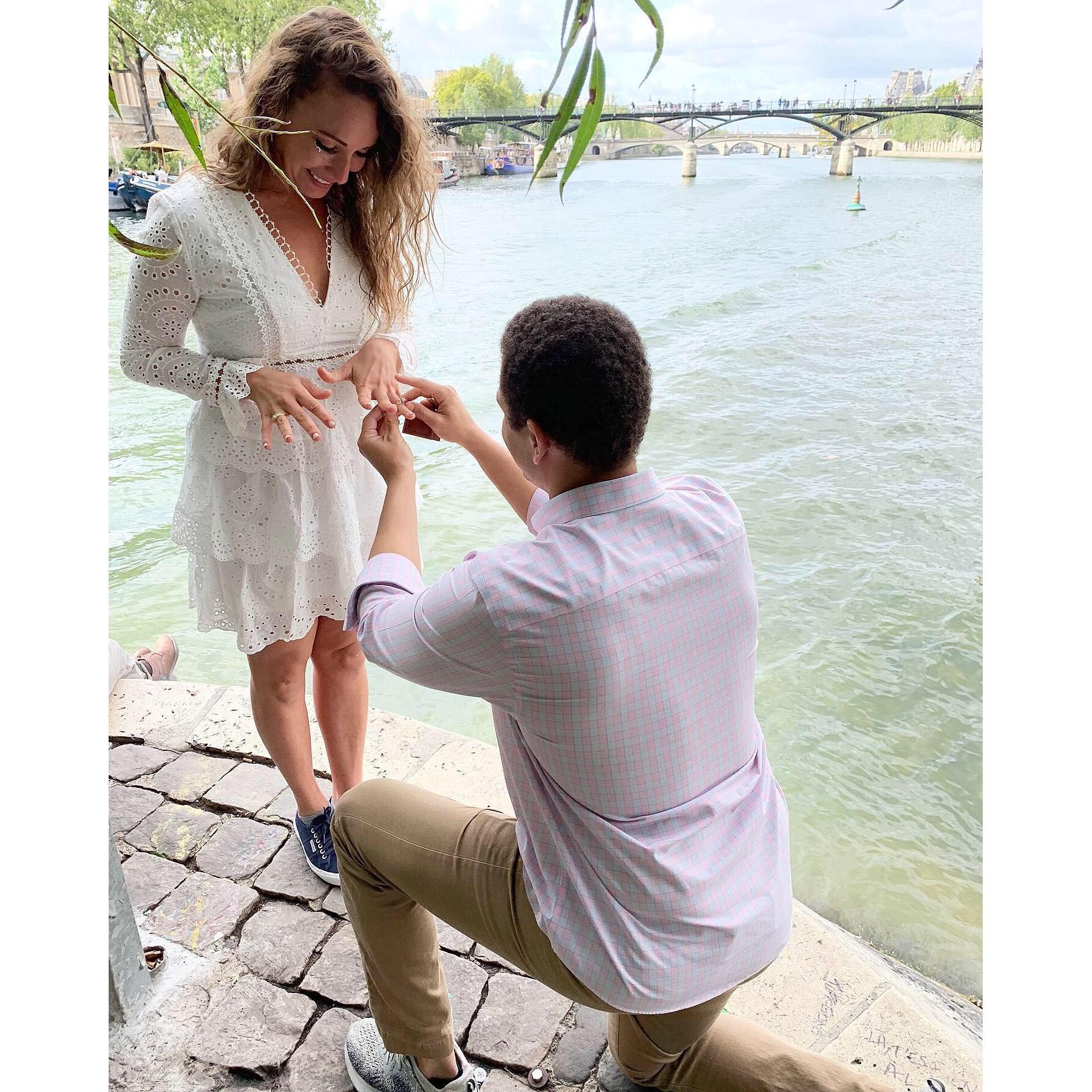 He finally POPPED the question!! This island is called Isle De Cite Paris - Also known as the most romantic island in Paris where you are to bring your loved ones and enjoy the view!
