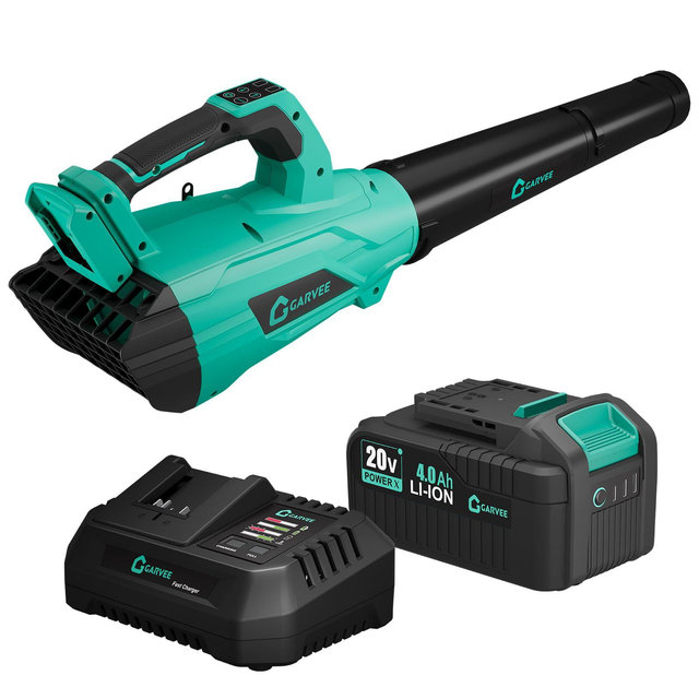 Leaf Blower Cordless Brushless- 20V Electric Leaf Blower 700CFM & 2 Speed Modes with Charger, 1*4.0Ah Battery Powered for Lawn Care-Blue