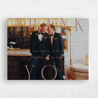 Chestnut, Brown Wedding Thank You - Melina Photo