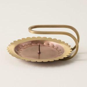 Magnolia: Hammered Copper and Brass Candle Holder