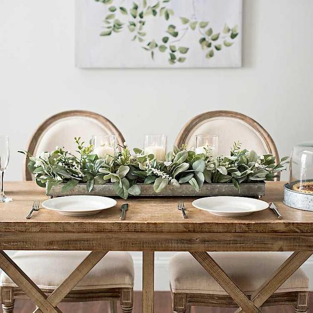 Green Eucalyptus Galvanized Centerpiece