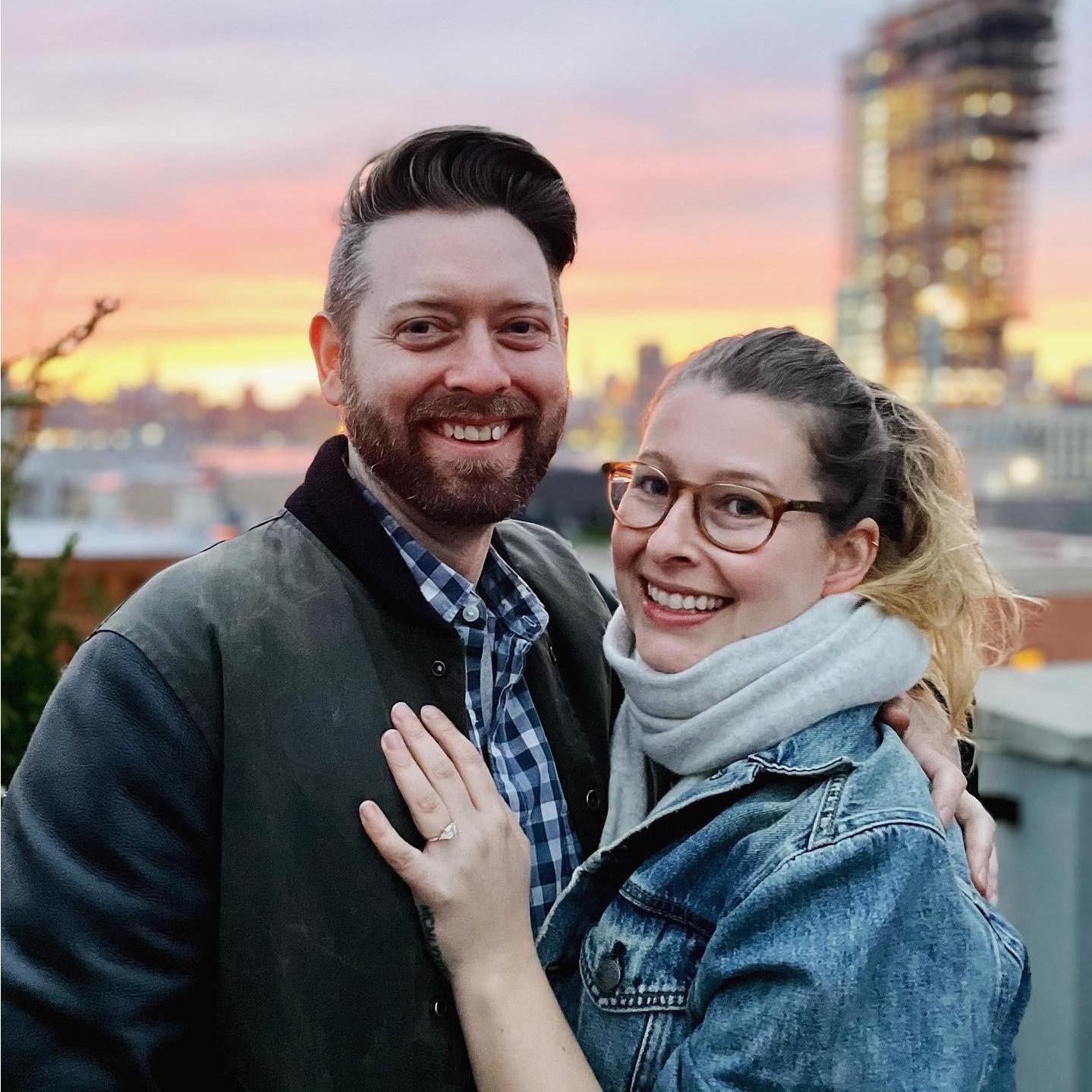 Watching the sunset on the evening of our engagement 2021