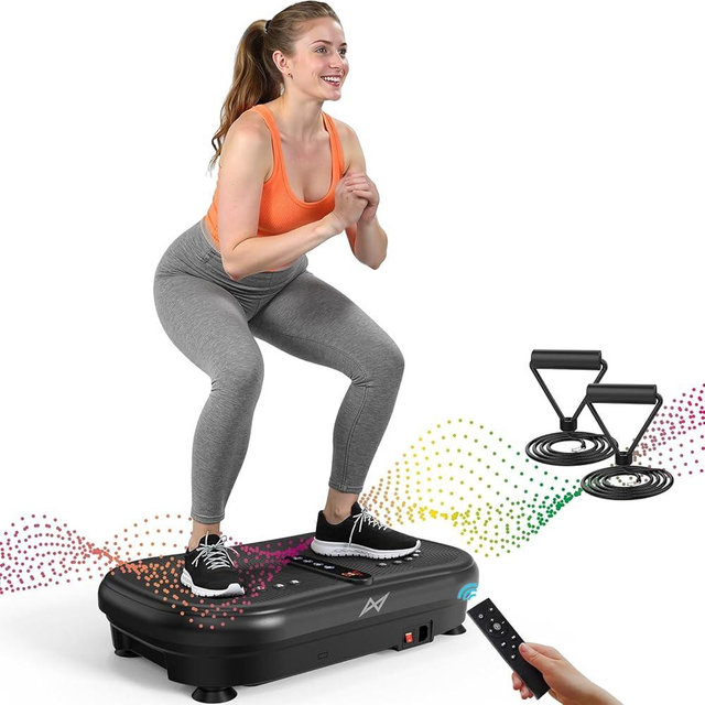 AXV Vibration Plate Platform Exercise Machine Fitness Vibrating Shaking Full Body Shaker Workout Vibrate Stand Shake Board Sport Gym for Weight Loss Lymphatic Drainage for Women Men