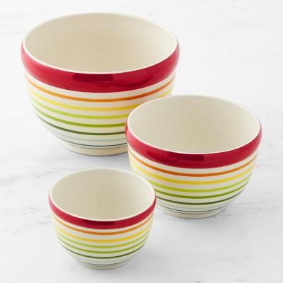Mixing Bowls Multi Color Stripe, Set of 3