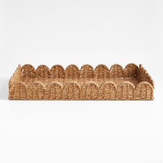 Scallop Woven Fiber Tray