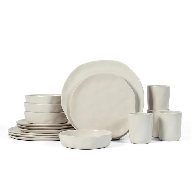 Stone by Mercer Project Hekonda Stoneware 16-Piece Dinnerware Set, Beige