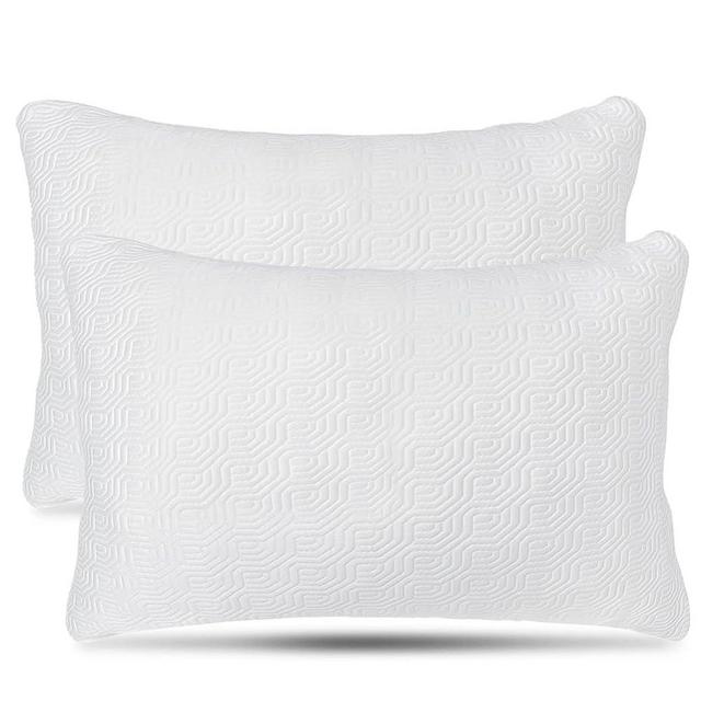 Elif Home Goods 2 Pack King Size Bamboo Pillow, Memory Foam Pillows for Sleeping, Adjustable Bamboo Pillow Set for Back, Stomach, Side Sleeper - Washable and Removable Case King (Pack of 2)