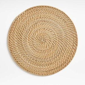 Artesia Natural Woven Rattan Round Placemat + Reviews | Crate & Barrel