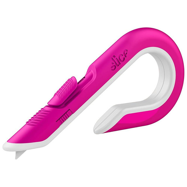 Slice Box Cutter | Manual Retracting | Heavy Duty Utility Knife | Safe Ceramic Blade Lasting 11x Longer than Metal | 1 Pack | Pink
