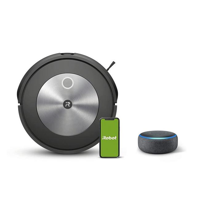 iRobot Roomba j7 (7150) Robot Vacuum with Free Echo Dot (3rd Gen) - Avoids Obstacles Like Pet Waste & Cords, Smart Mapping, Works with Alexa, Ideal for Pet Hair