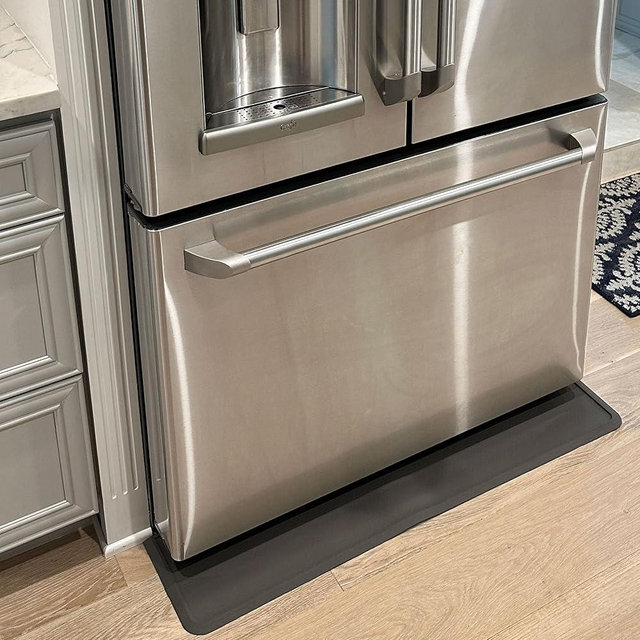 Xtreme Mats Refrigerator and Appliance Spill Floor Liner Mat, Drip Tray and Leak Catcher Mat, 27" or 37" Modern Heavy Duty Rubber - Slate Grey or Cappuccino (Slate, 37" 1/2 L x 8" 1/2 D)