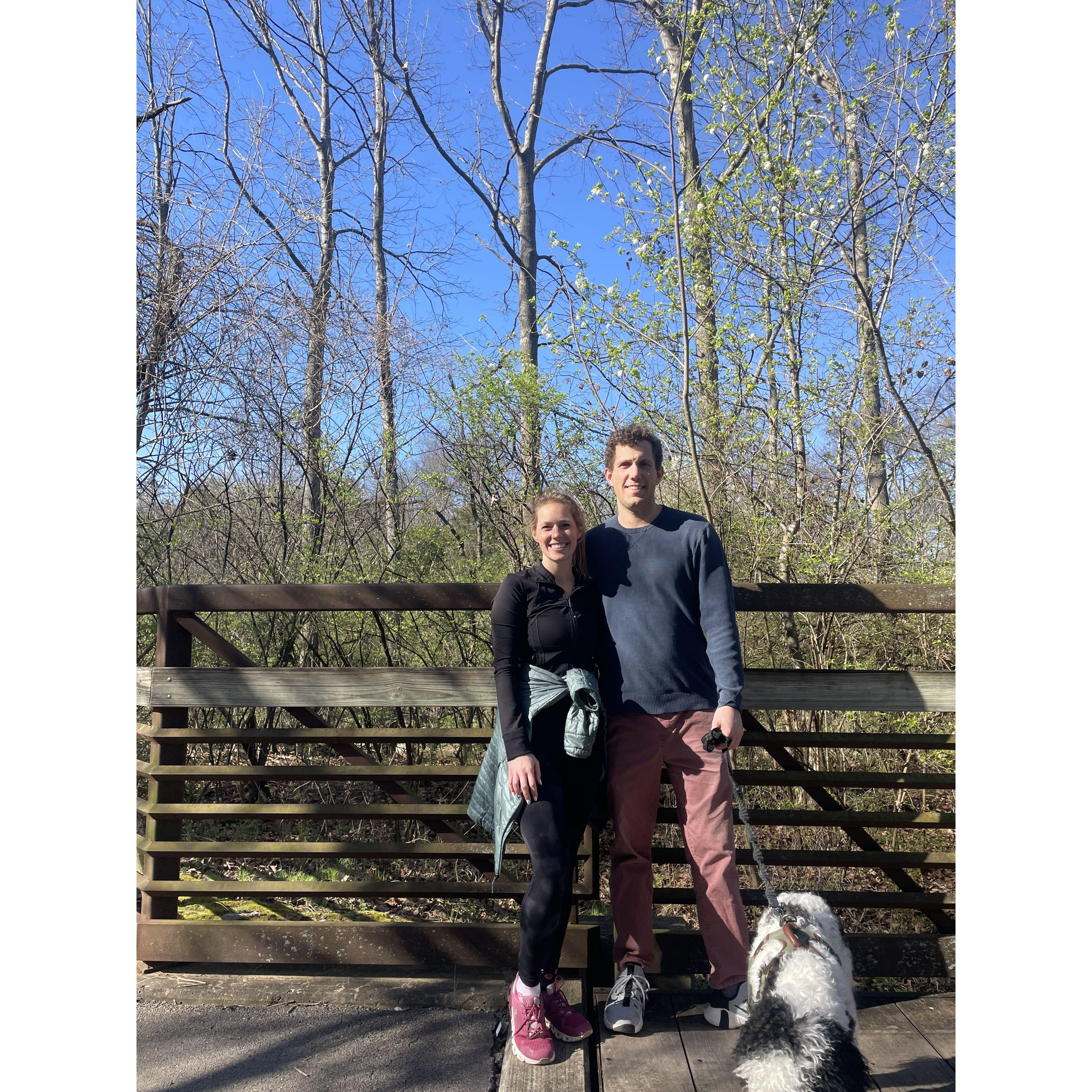 Lots of time spent with Boonie on the greenway trails.