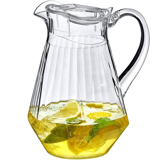 Amazing Abby - Sparkly Bandly - Acrylic Pitcher (68 oz), Clear Plastic Pitcher with Lid, BPA-Free and Shatter-Proof, Great for Iced Tea, Sangria, Lemonade, and More