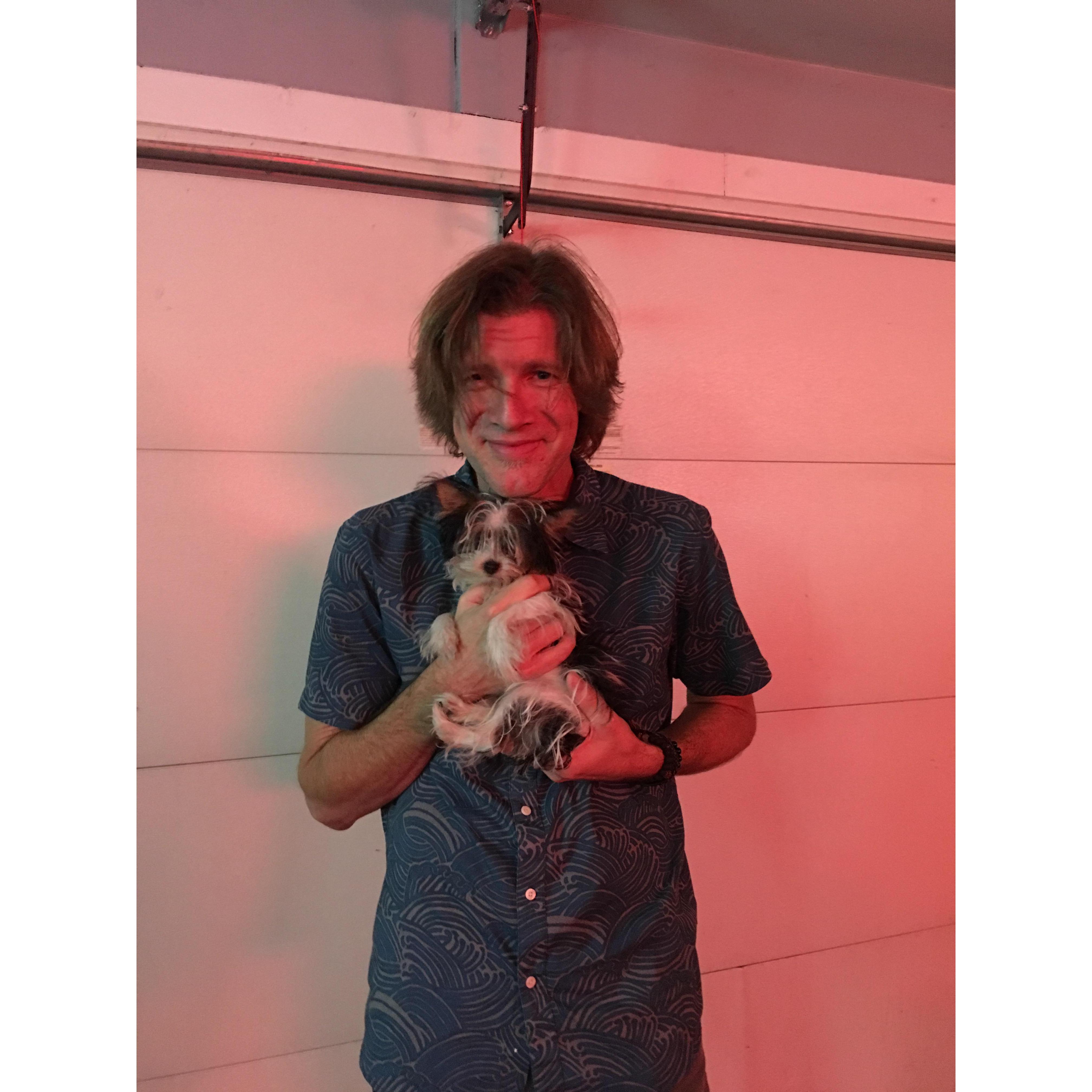 Robert bonding with my baby brother's and Tina's new puppy!