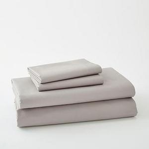 400 Thread Count Organic Cotton Percale Sheet Set, Queen, Platinum
