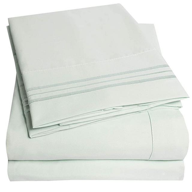 1500 Supreme Collection Bed Sheet Set - Extra Soft, Elastic Corner Straps, Deep Pockets, Wrinkle & Fade Resistant Hypoallergenic Sheets Set, Luxury Hotel Bedding, King, Mint