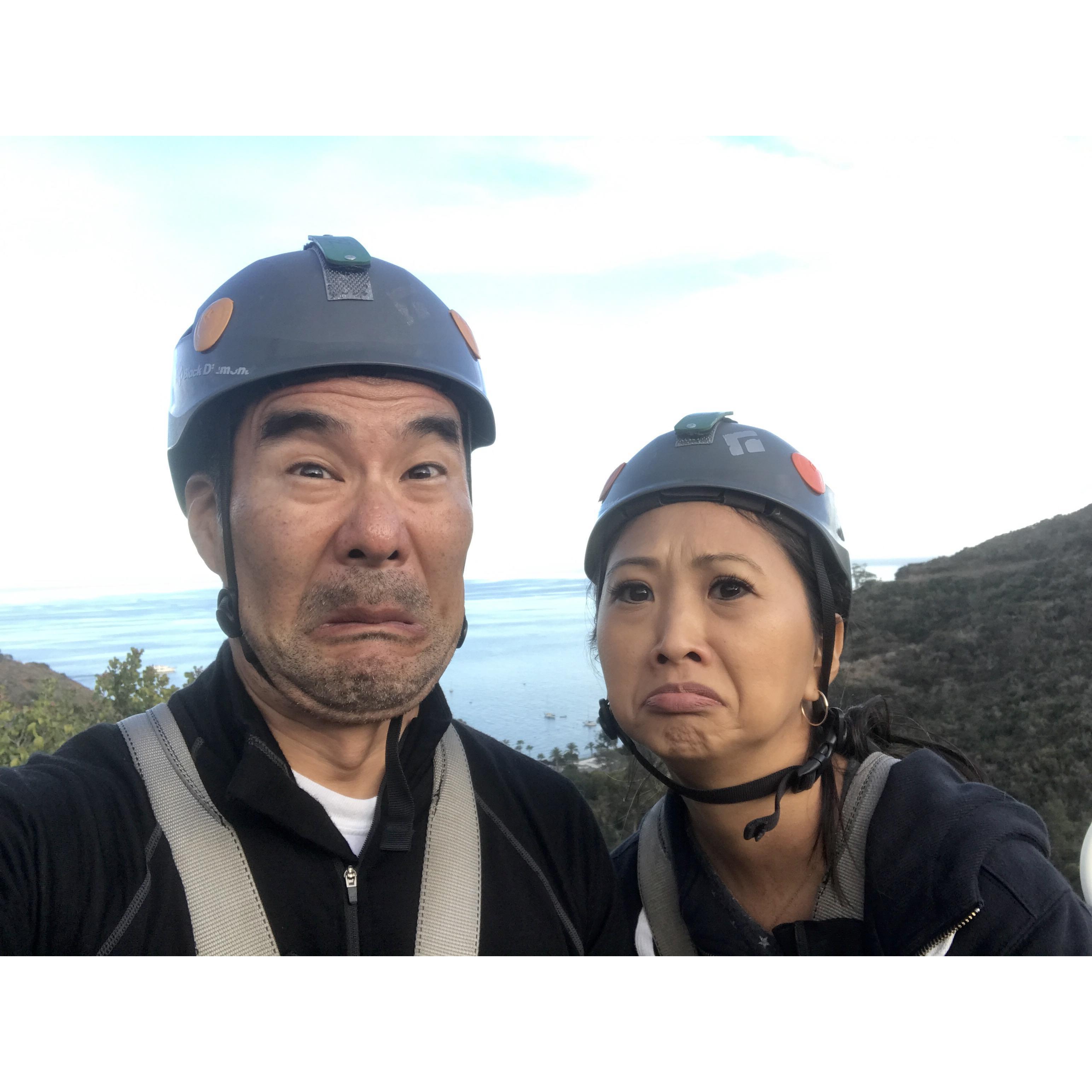 Zip-lining on Catalina Island.