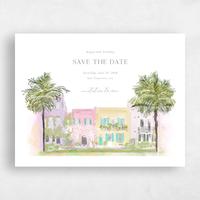 White Wedding Save the Date - Ashbey Landscape