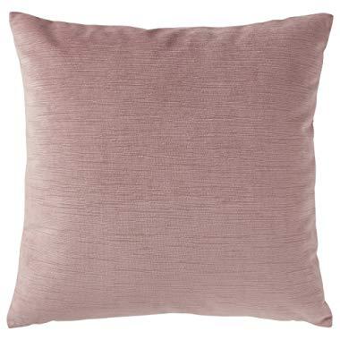 Rivet Velvet Texture Striated Pillow, 17" x 17", Mauve