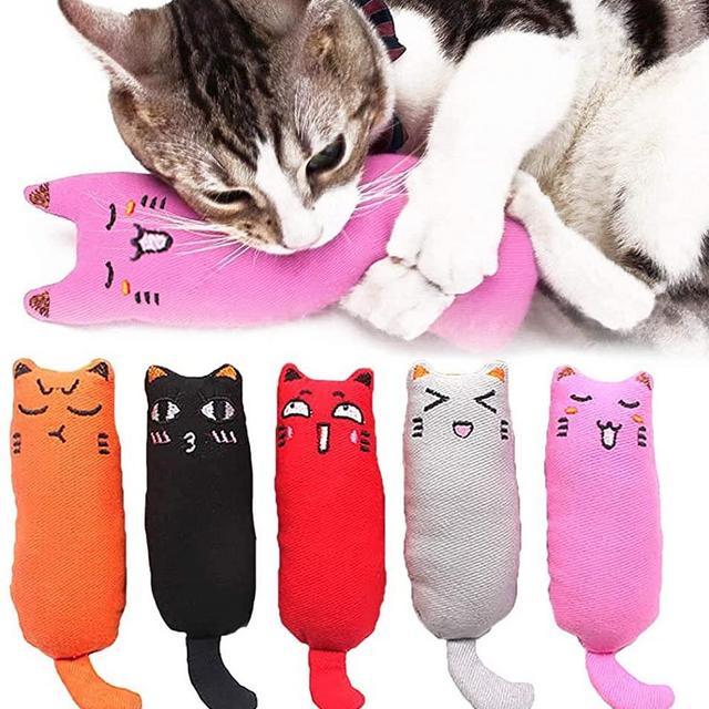 Legendog 5Pcs Catnip Toy, Cat Chew Toy Bite Resistant Catnip Toys for Cats,Catnip Filled Cartoon Mice Cat Teething Chew Toy