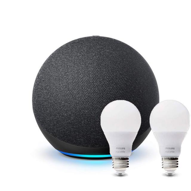 All-new Echo (4th Gen) - Charcoal - bundle with Philips Hue Bulbs (2-pack)