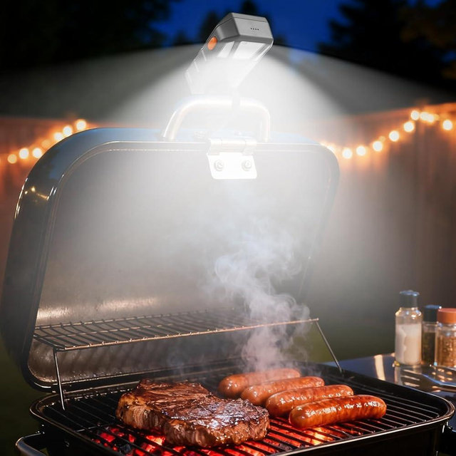 Grill Light for Blackstone Griddle & Weber Grill, Coinicxcel Rechargeable LED BBQ Lights for Outdoor Grill with 160°Beam 2-Level Brightness Auto On/Off for Blackstone Griddle Accessories Gifts for Men