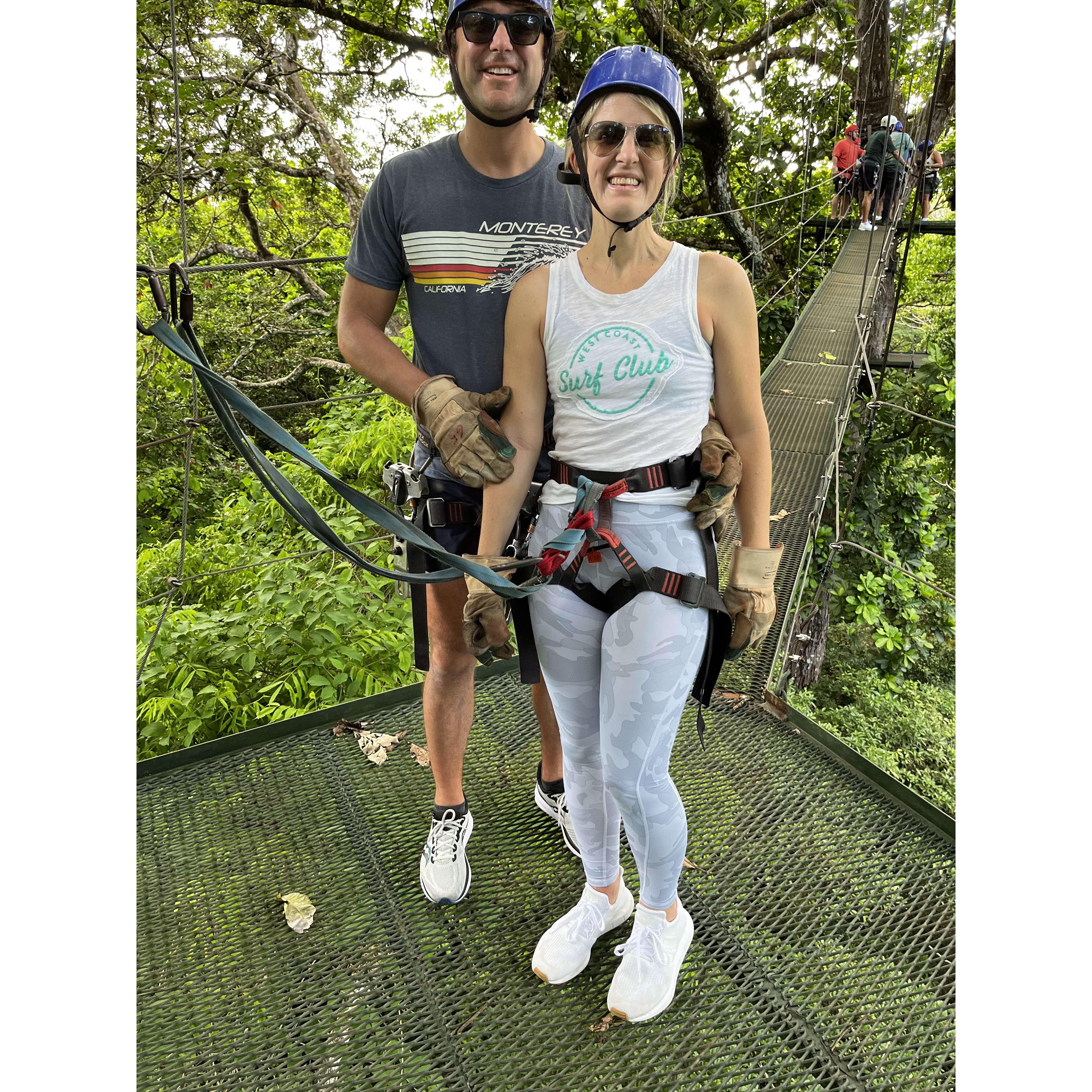 Zip lining in Costa Rica.