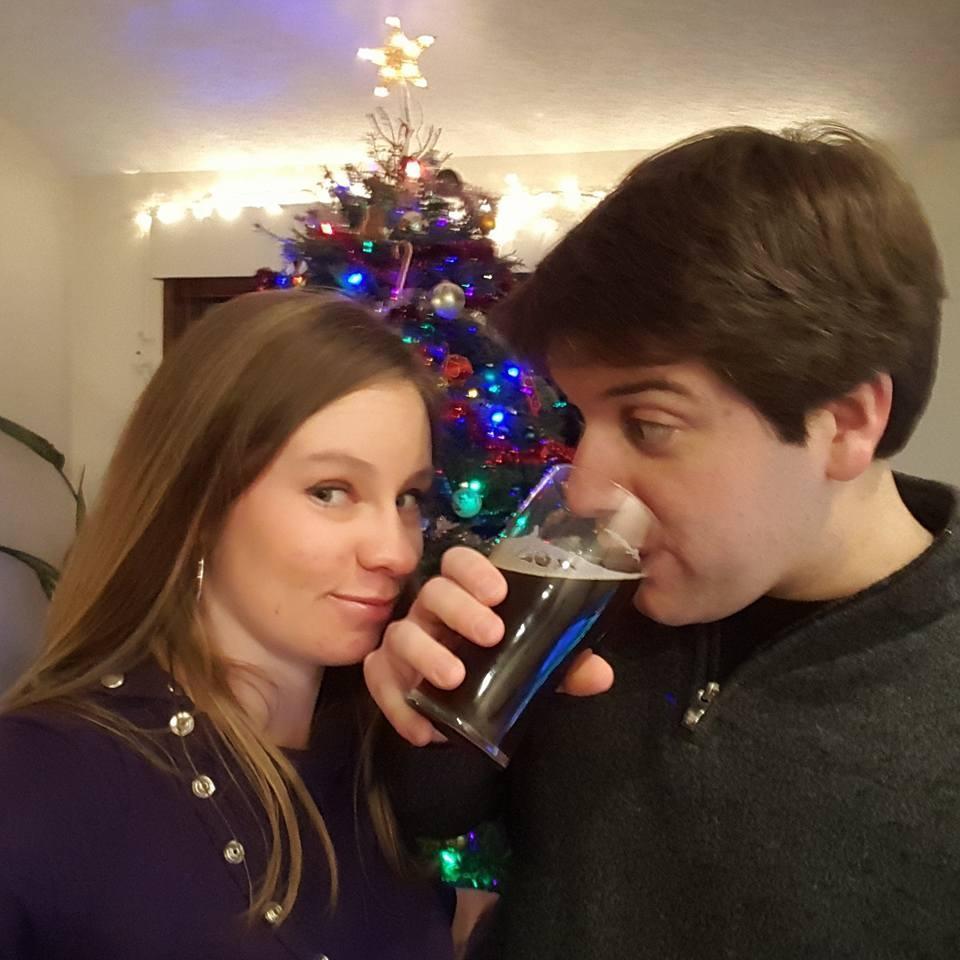 Christmas, showing off the priorities....couples selfies vs. beer