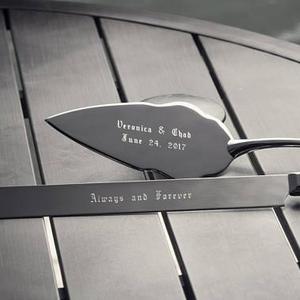 Personalized Server Set - Wedding Server Set  - Traditional Cake Knife and Server Set - Silver Server Set - Engraved Wedding Server Set