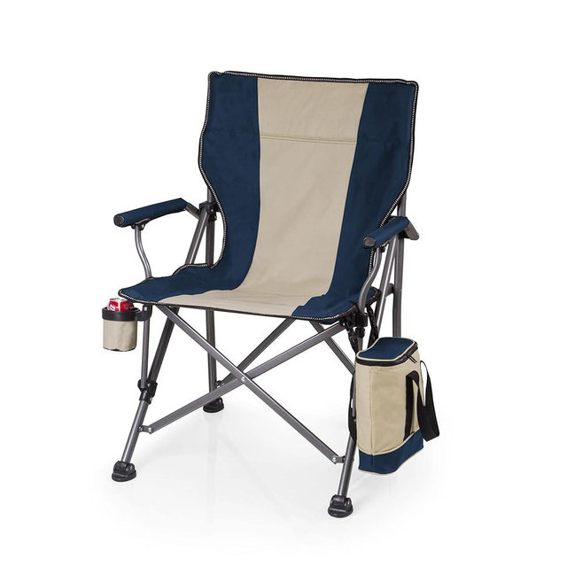 PICNIC TIME Outlander XL Camping Chair with Cooler, Heavy Duty Beach Chair, Outdoor Chair, 400 lb weight capacity, (Blue)