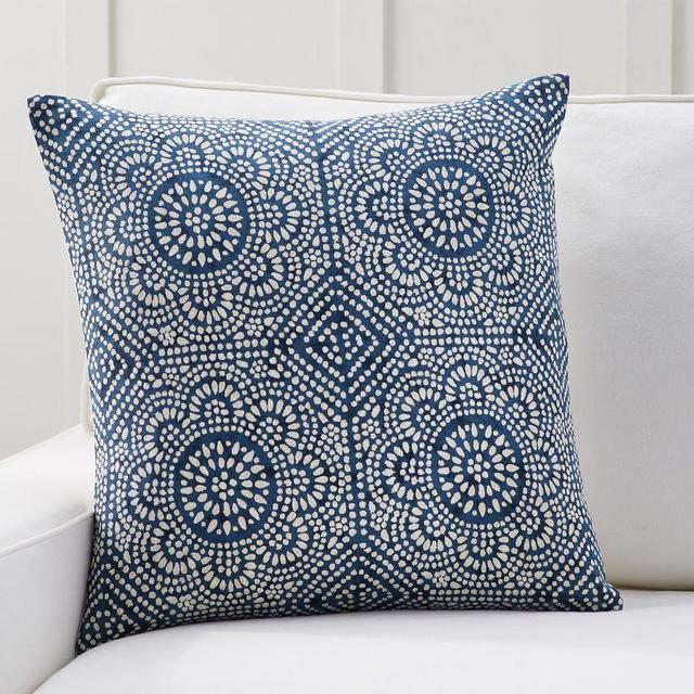 Slate Printed Pillow Cover, 22 x 22", Indigo