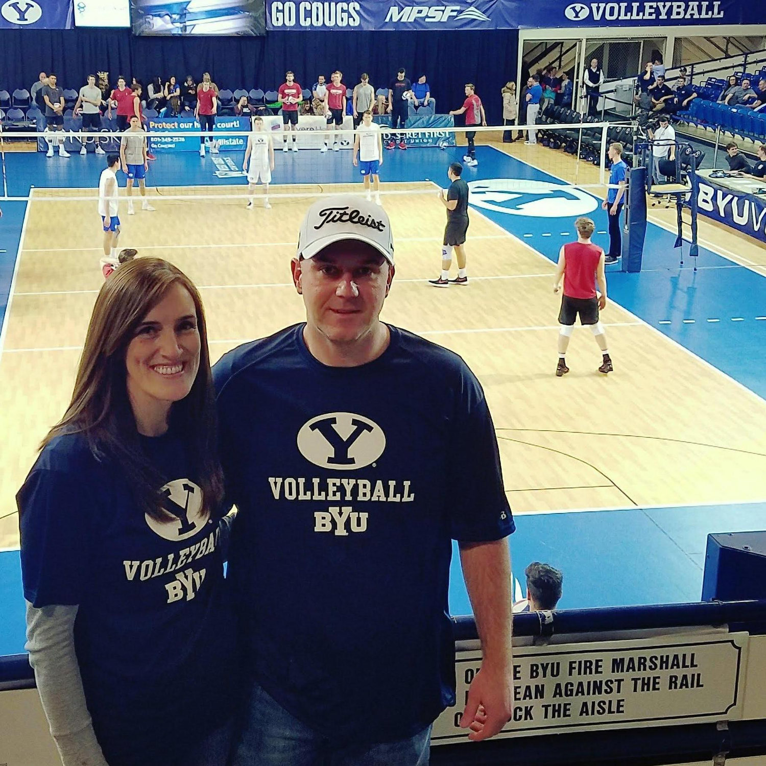 BYU Volleyball game after he proposed