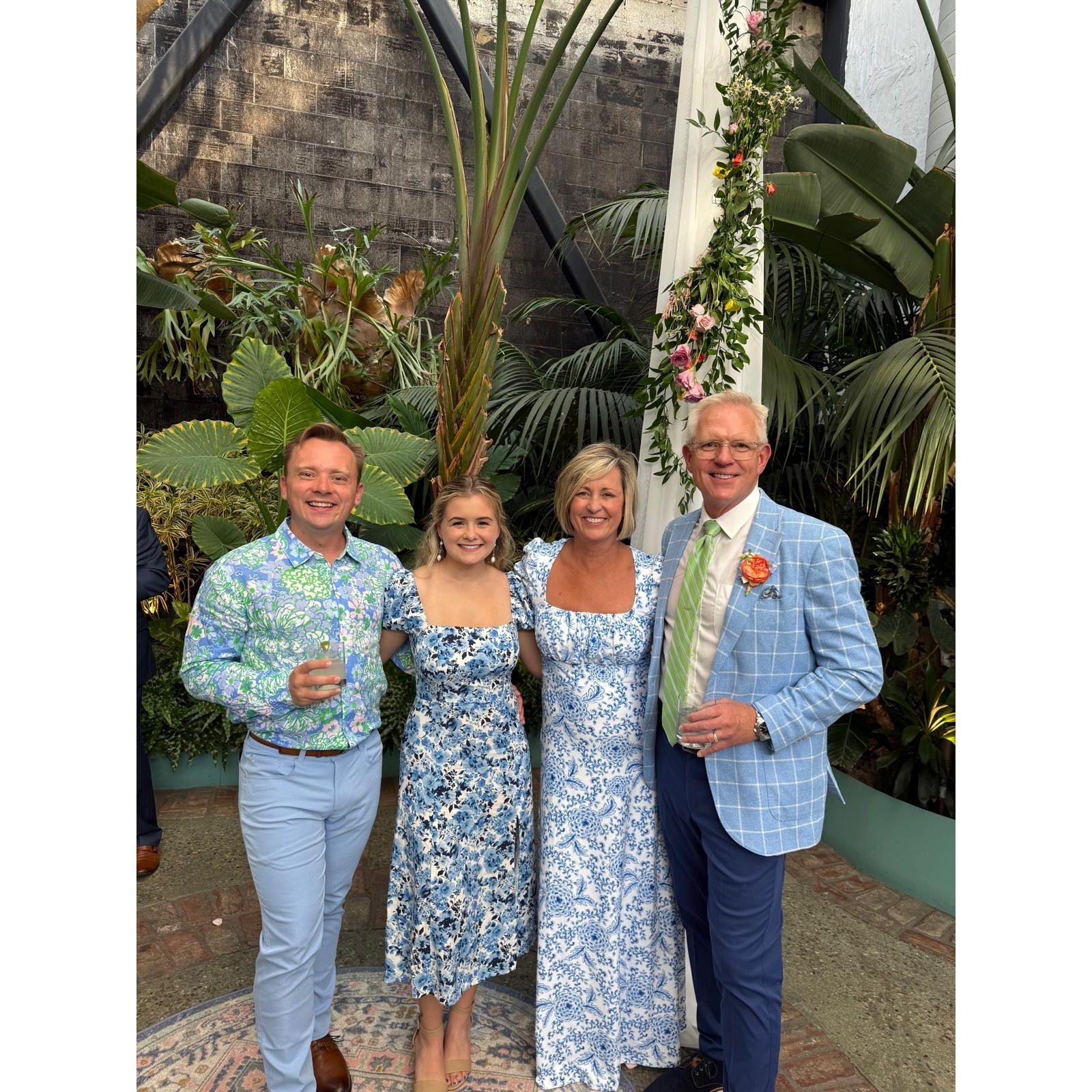 Scott, Lisa, Nick, and Liz are having fun at Lindsey Kartvedt's wedding in LA!