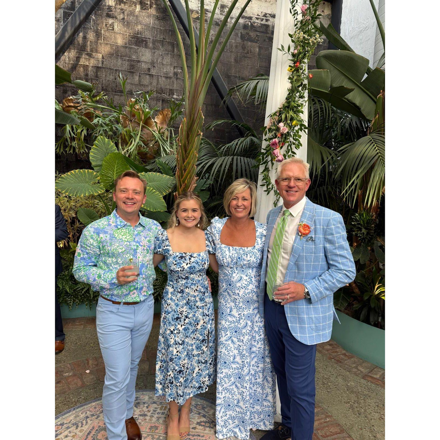 Scott, Lisa, Nick, and Liz are having fun at Lindsey Kartvedt's wedding in LA!