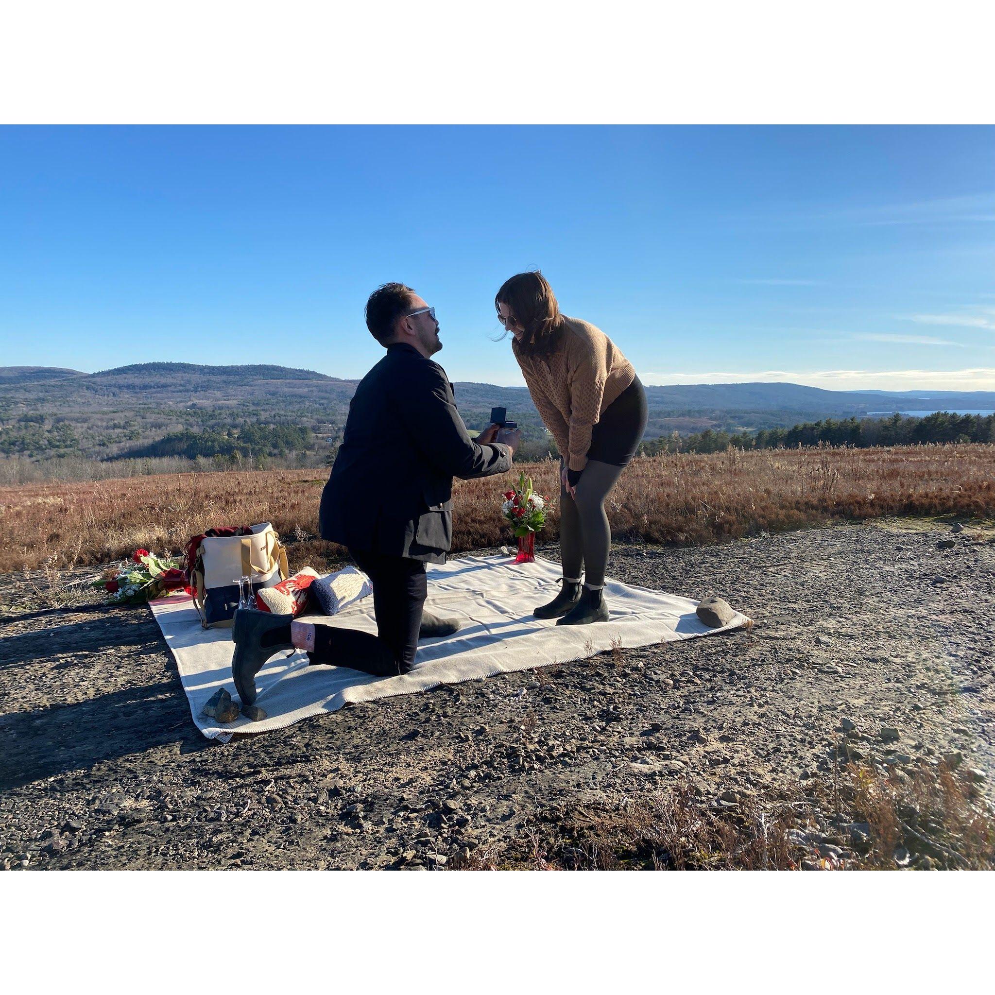 Our perfect engagement on Appleton Ridge where we spent most of our first summer together swimming at Perry's Pond.