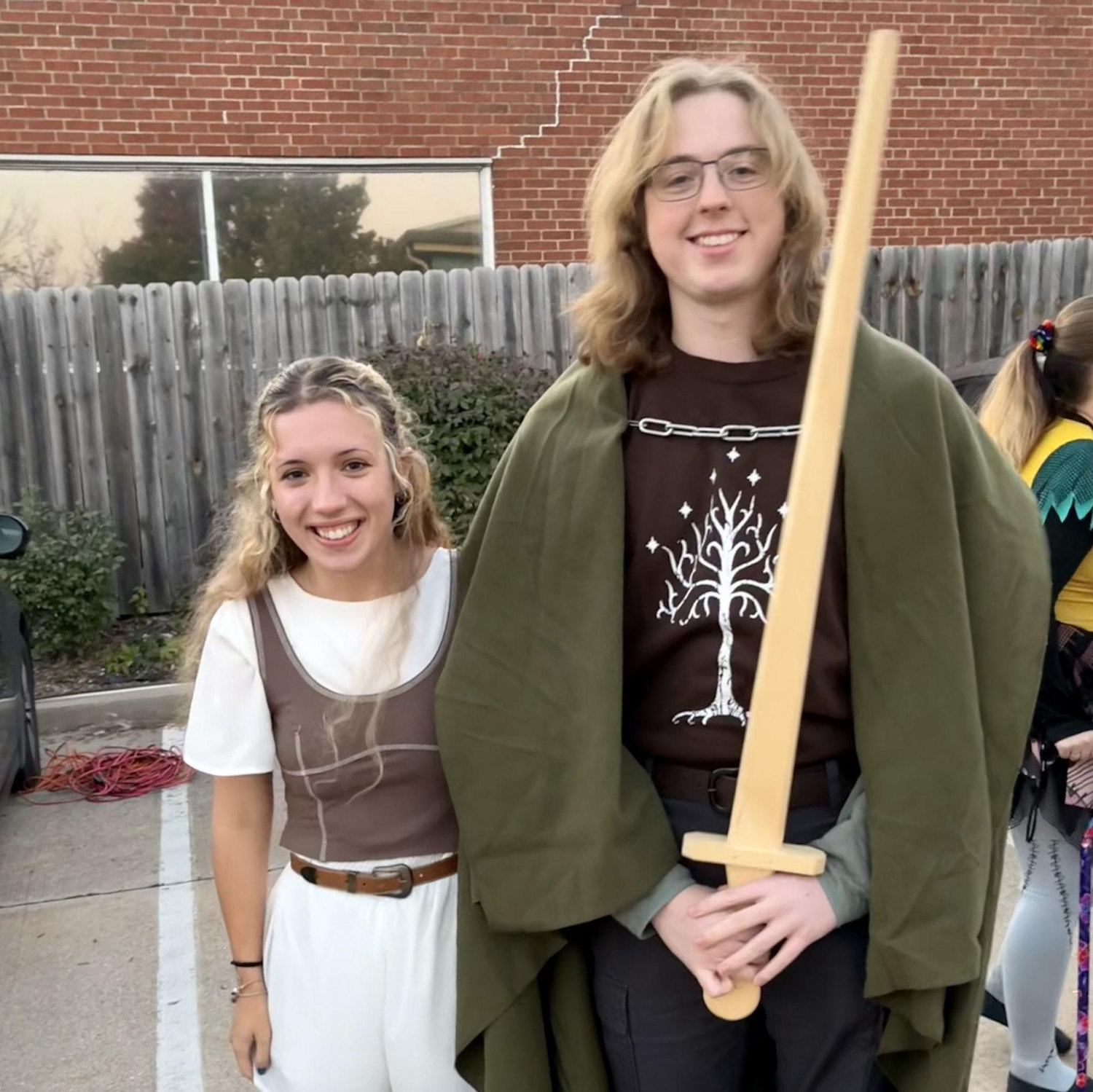 for their first Halloween together, Brooke watched all three Lord of the Rings movie for a couples costume... now that's true love!