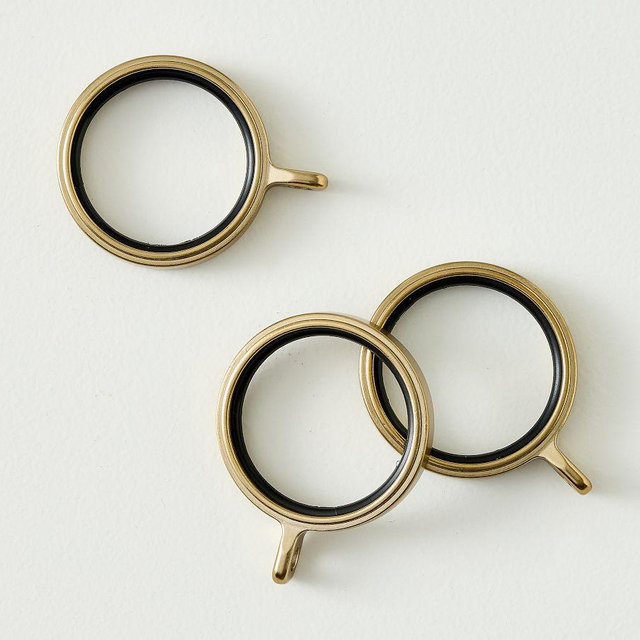 Everson Curtain Rings, Brass, 1.25" Diam.