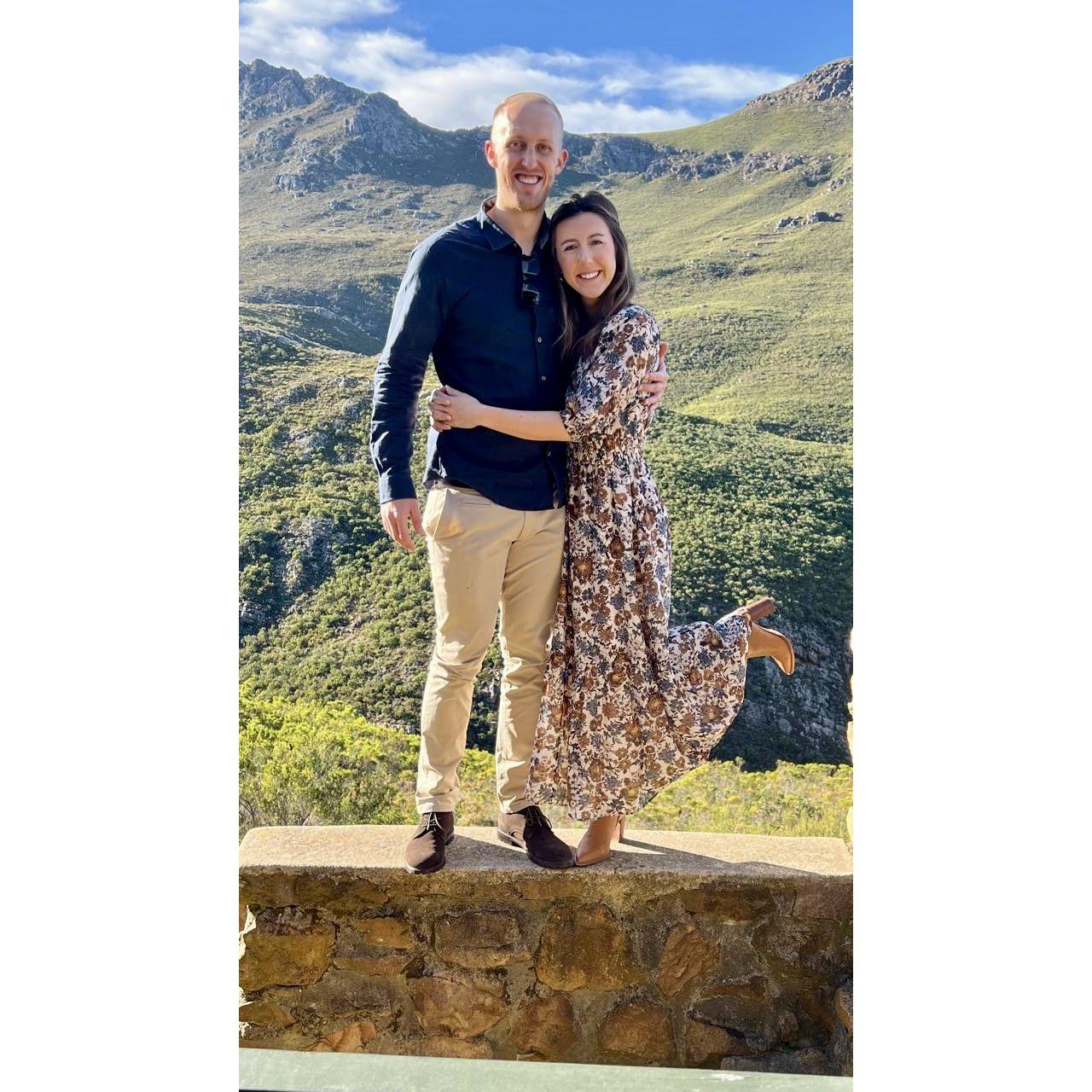 The view from our Airbnb in Franschhoek, May 2024