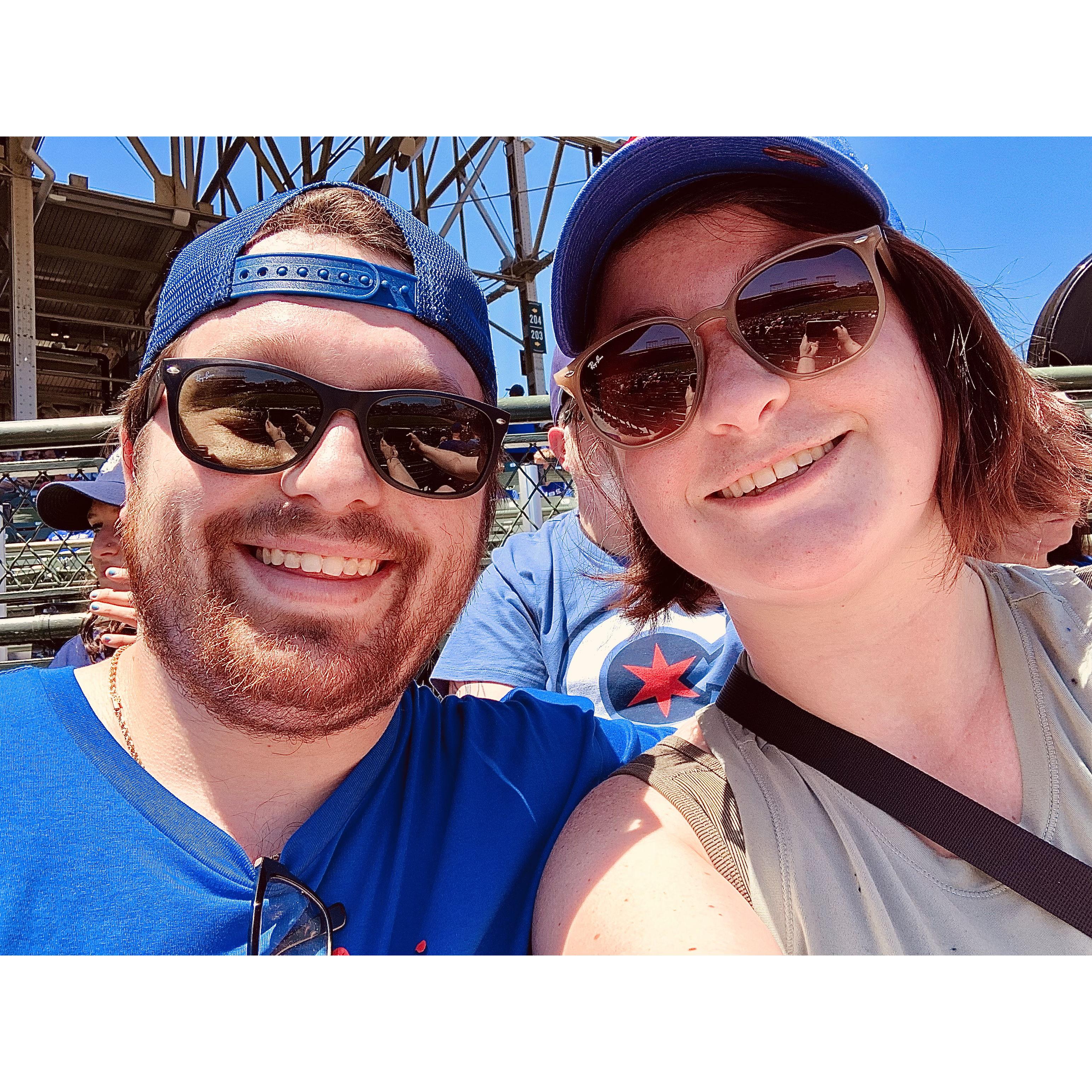 Seeing a cubs game with Matt's dad and Ellen