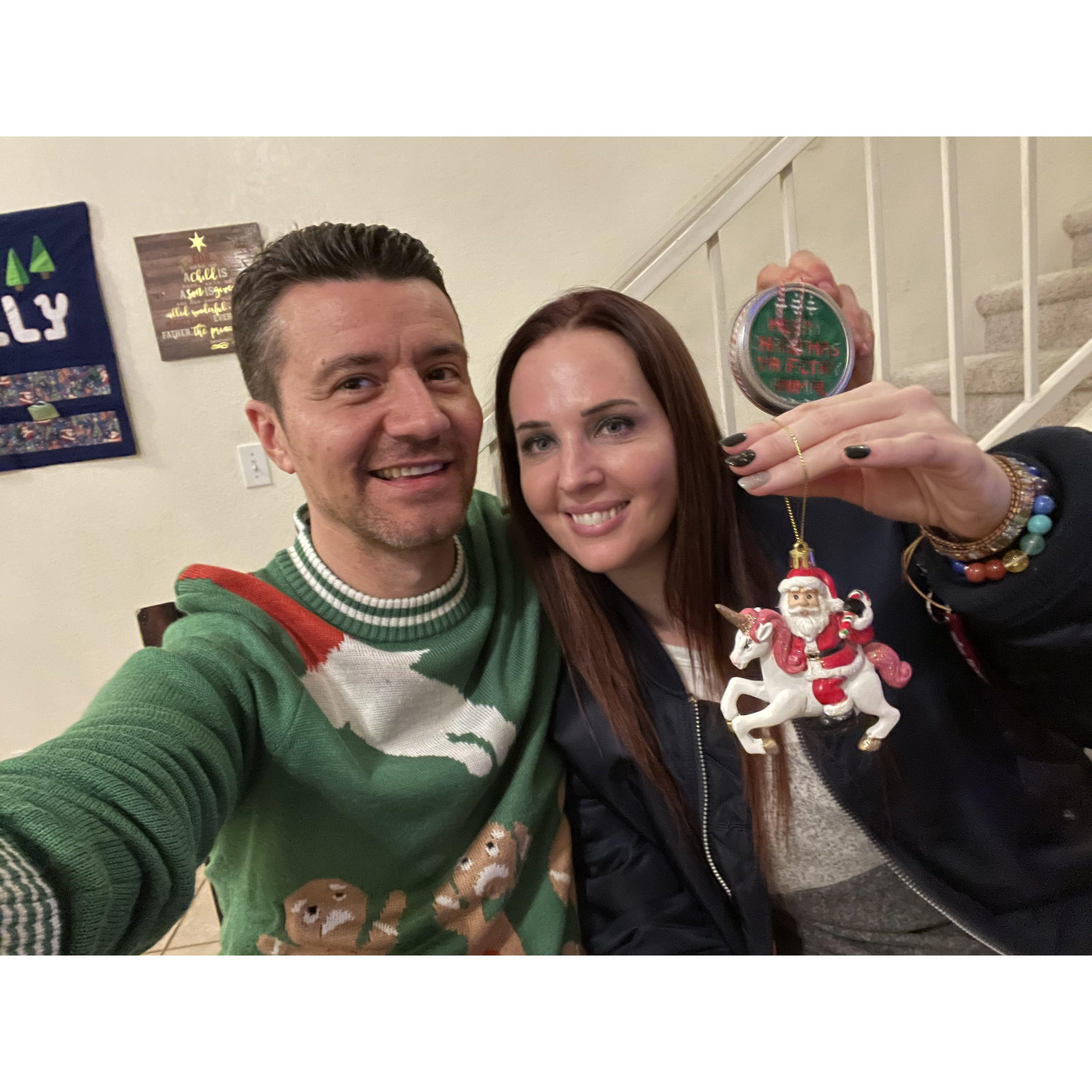 Christmas ornament exchange at Christy's...