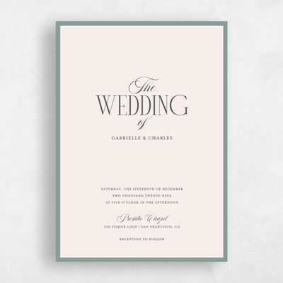 Linen, Beige Wedding Invitation - Ford Portrait