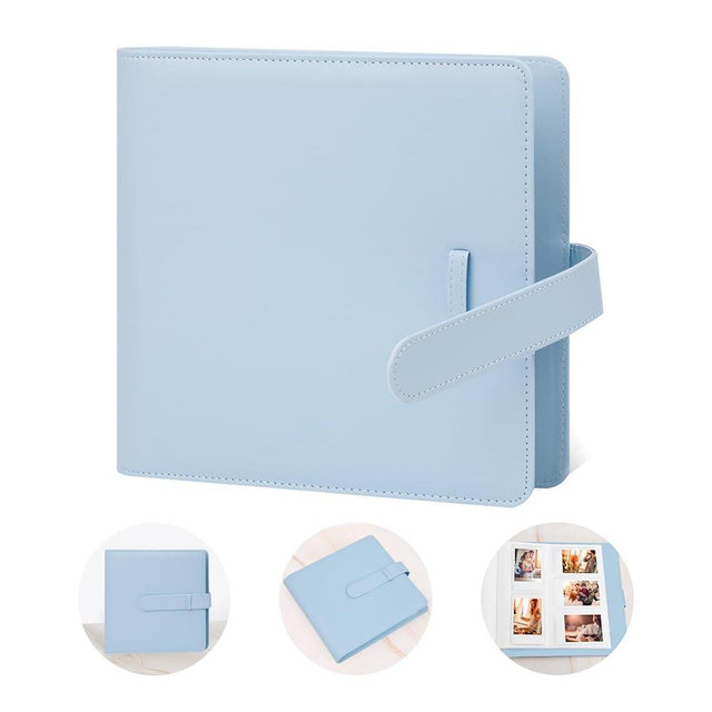 360 Pockets Photo Album for Fujifilm Instax Mini 12 11 9 8+ 8 99 40 EVO LiPlay Instant Camera, For Polaroid Snap/PIC-300/Z2300/ SocialMatic Instant Cameras & Zip Instant Printer (Pastel Blue)