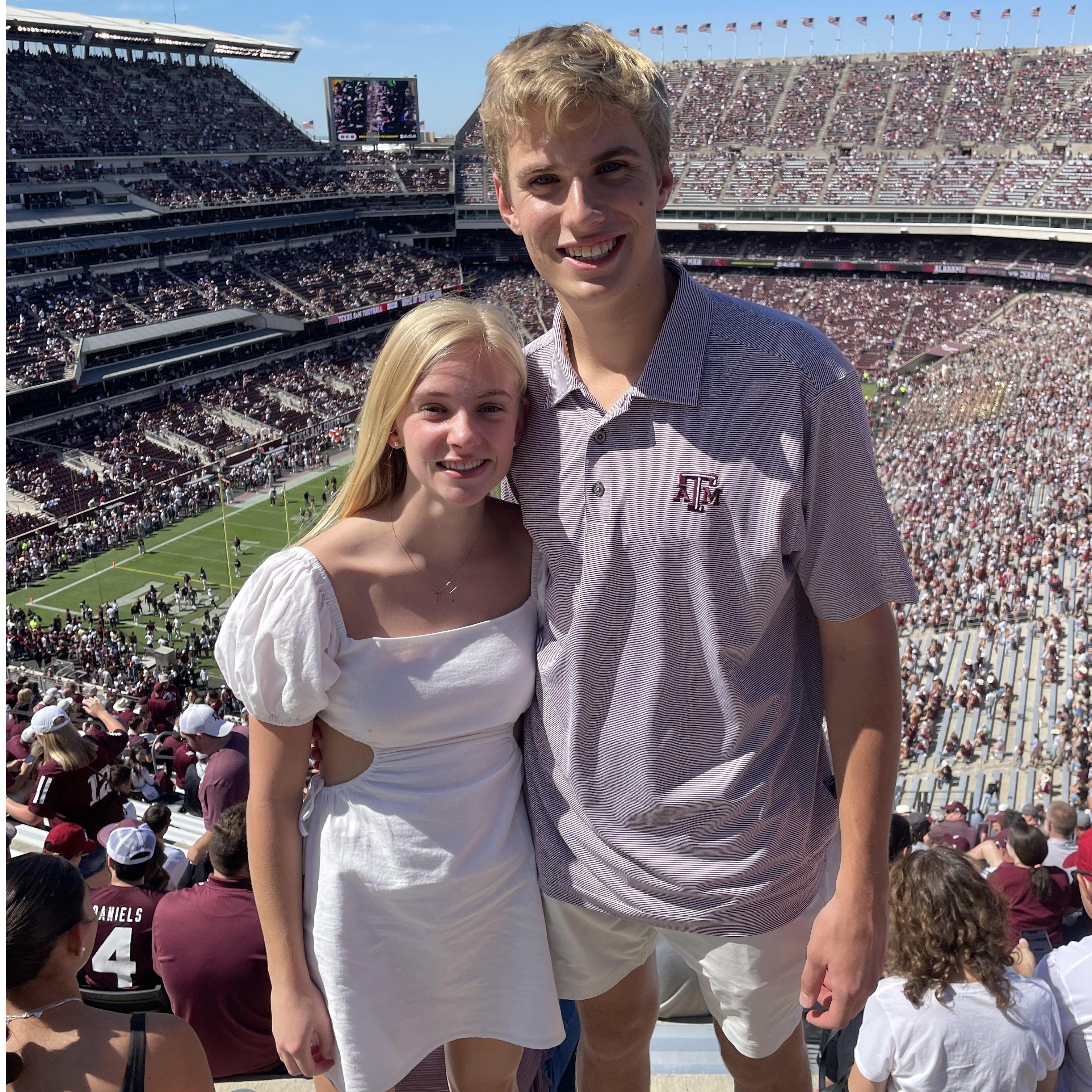 Celebrated two years of dating at an A&M game!