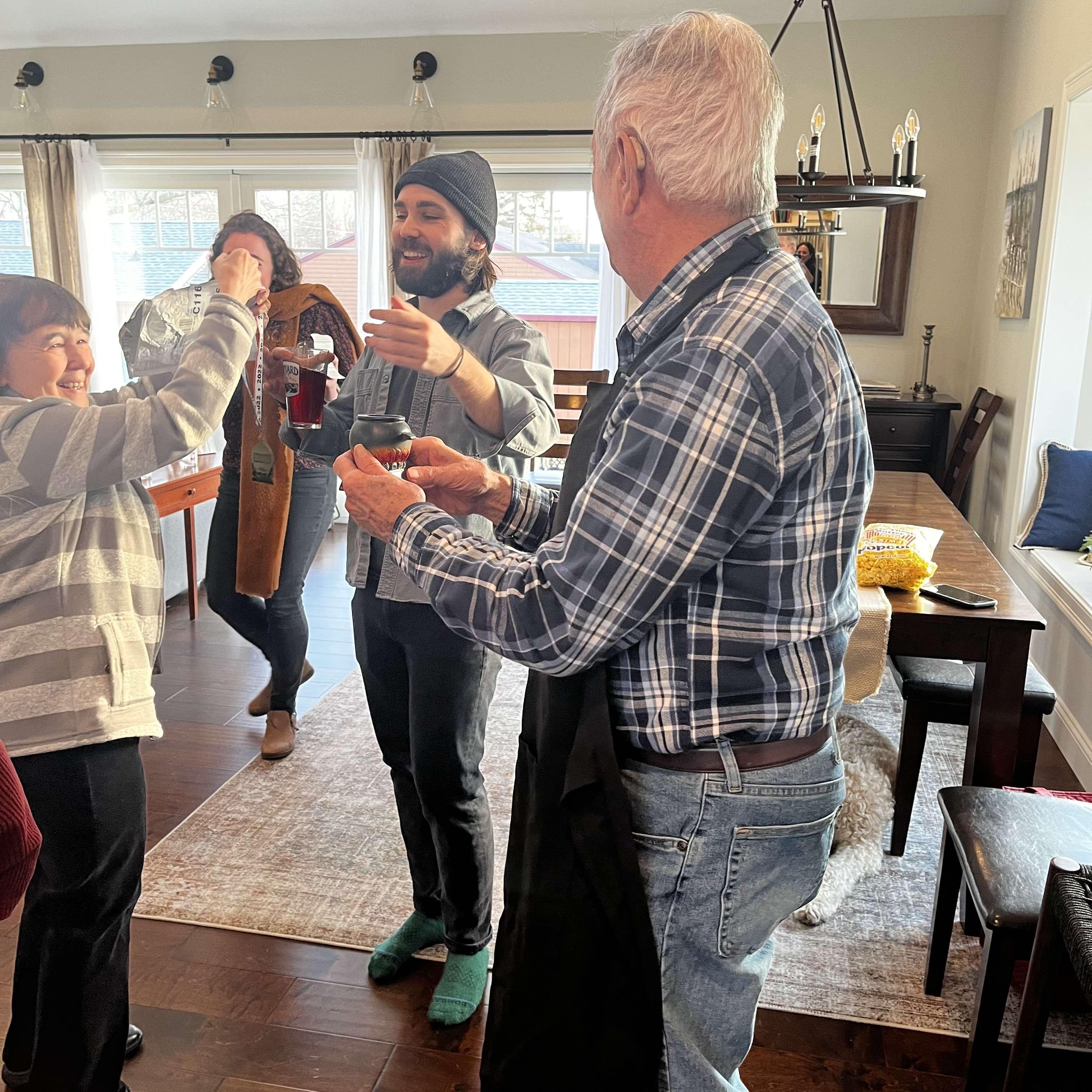 Alex receiving his second place medal from Grandma at the chili cook-off - Narragansett, RI February 2022