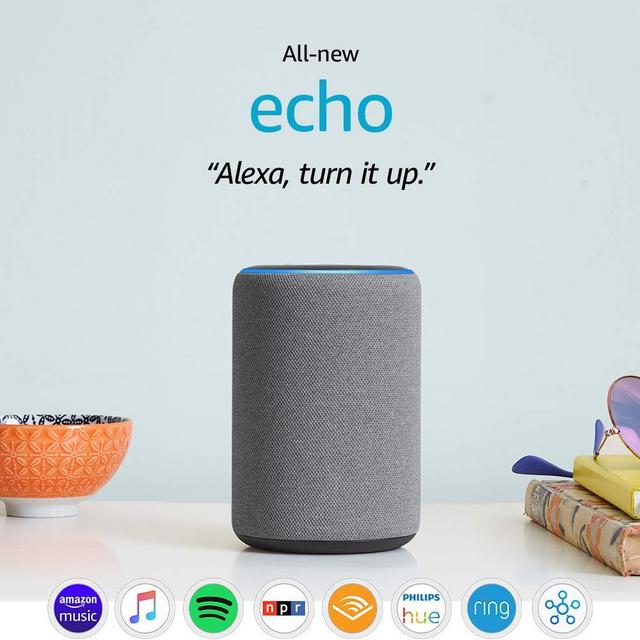All-new Echo (3rd Gen) - Smart speaker with Alexa - Heather Gray