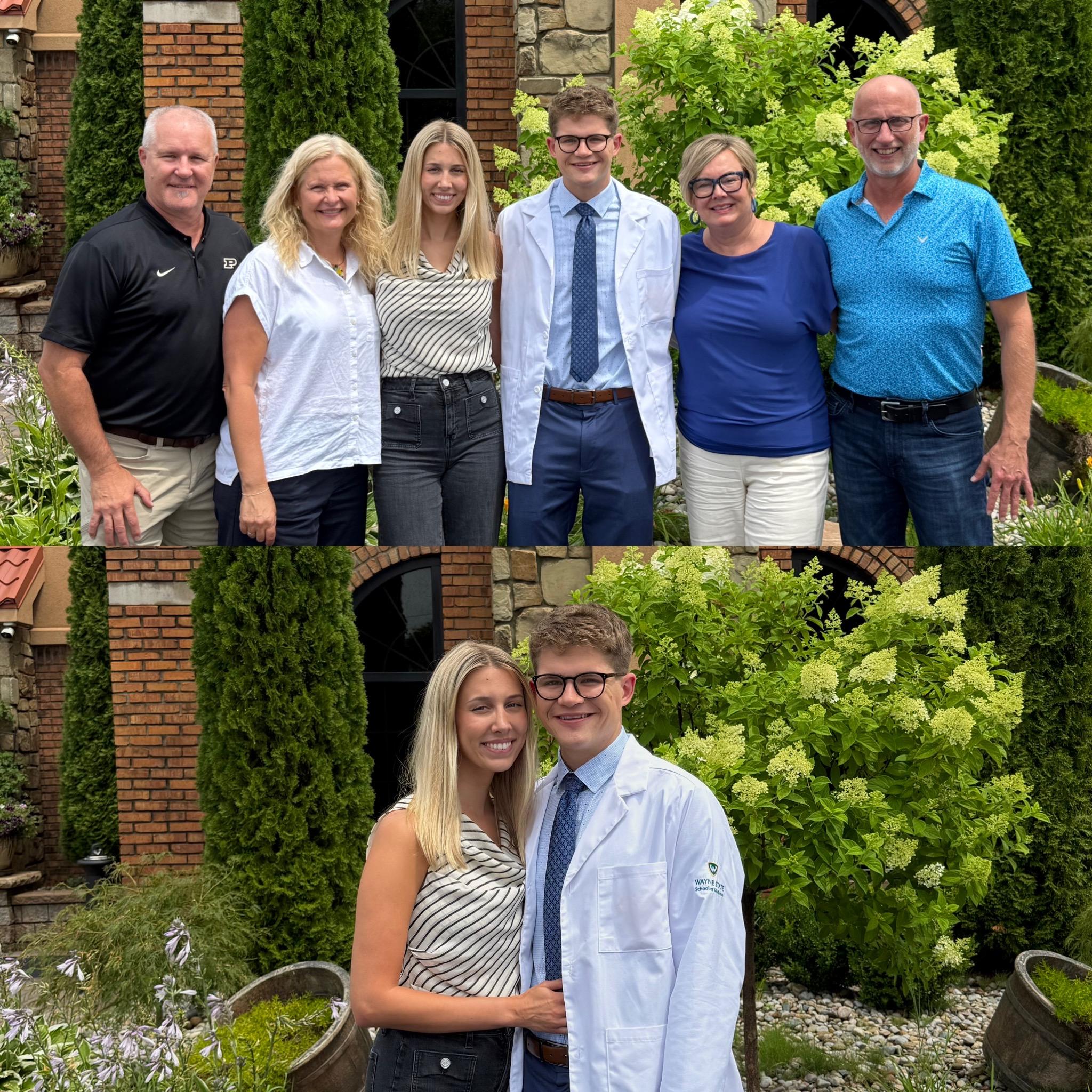 Dane moved home to Ann Arbor and began med school at Wayne State in July 2025.  Late that summer, Claire began her new job with a financial investment firm and moved to Ann Arbor to be closer to Dane.  The Hubers, who had been empty nesters for four years, had a full house for a couple of months with Dane, Claire, and Dre all living there!  In September, Claire and Dre moved into an apartment nearby.