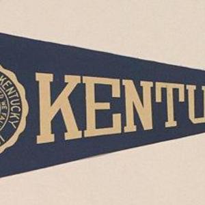 Beautiful Circa 1950's University of Kentucky Full Size pennant - Antique Wildcats Memorabilia